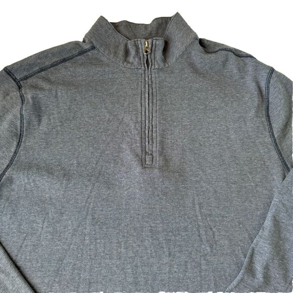 Ocean + Coast 1/4 Zip Long Sleeve Pullover Mens Heather Blue Soft Size XL - Picture 11 of 12